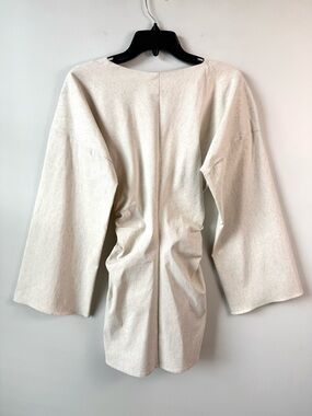 ASOS Design Bengaline Open Back Mini Dress Oatmeal 4